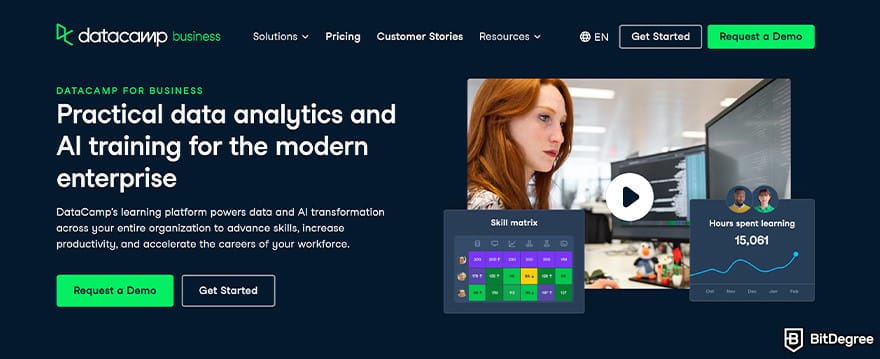 Datacamp vs Coursera: Datacamp for business.