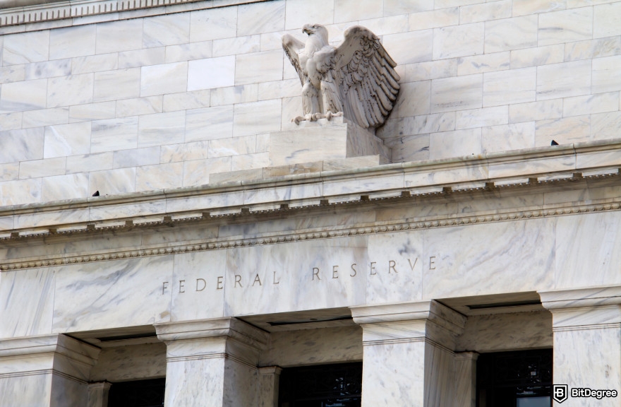 Decentralization vs. Government Control: The Battle for Financial Freedom: the Federal Reserve building.