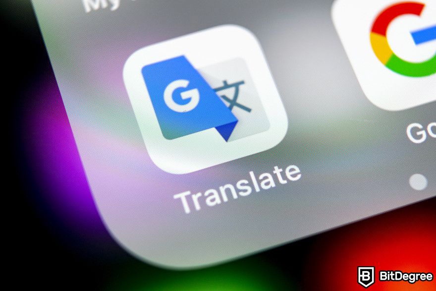 DeepL review: Google Translate icon on phone screen.