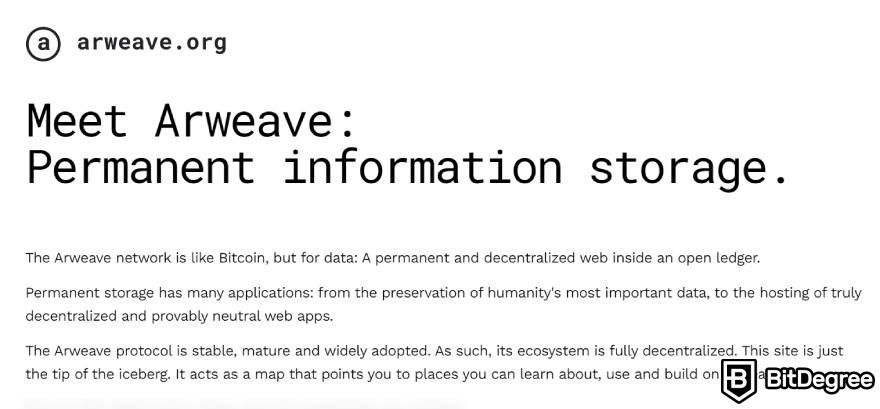 DePIN crypto projects: meet Arweave.