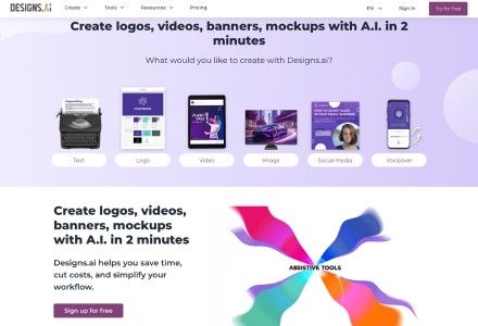 Designs.ai - Generate Logos with Minimal Effort