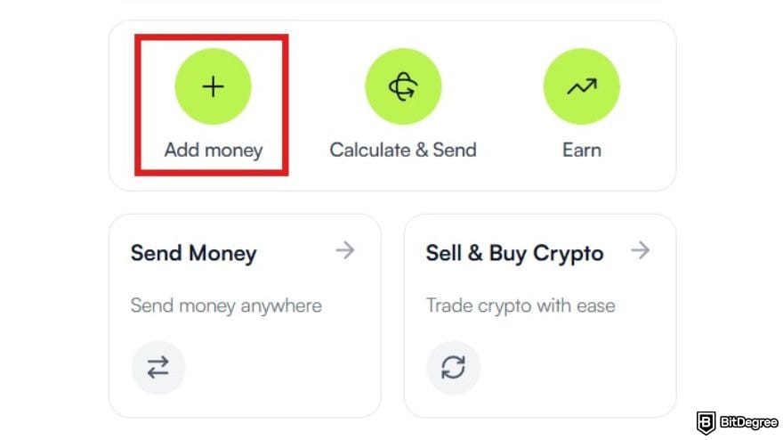Does PayPal work in Nigeria: Ogvio user dashboard with the Add money button highlighted.