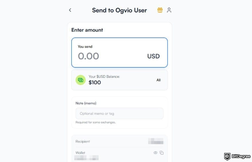 Does PayPal work in Nigeria: the transfer amount page on Ogvio.
