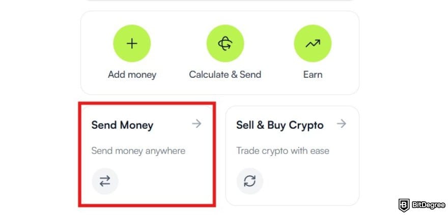 Does PayPal work in Nigeria: Ogvio user dashboard with the Send money button highlighted.