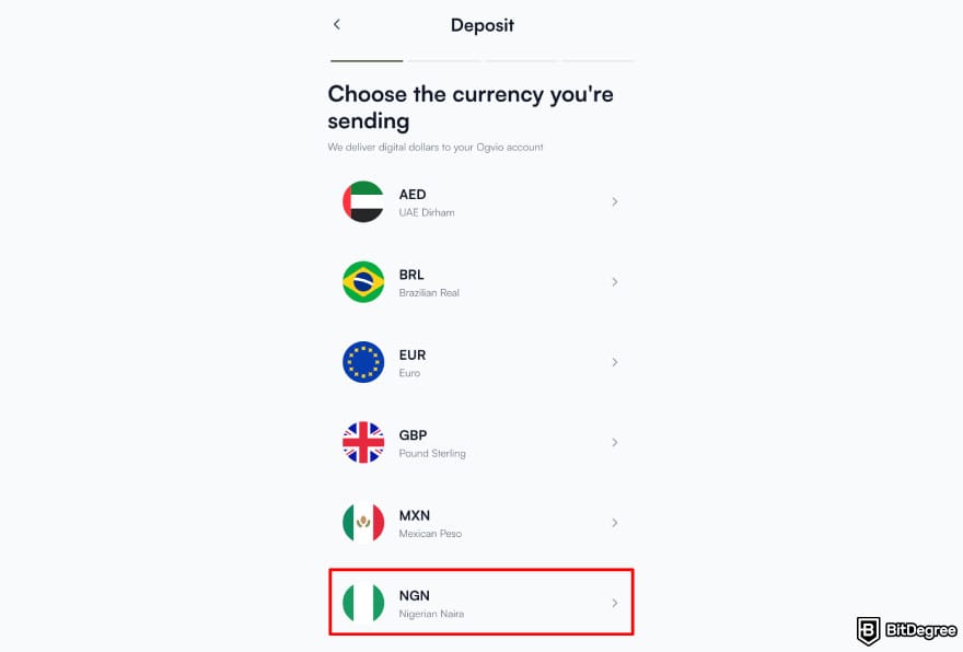 Does Revolut work in Nigeria: Ogvio deposit page highlighting NGN. Does Revolut work in Nigeria: Ogvio deposit page highlighting NGN.