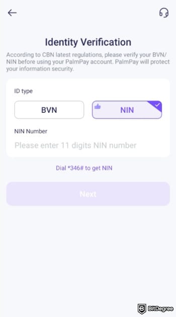 Does Revolut work in Nigeria: PalmPay app identity verification page. Does Revolut work in Nigeria: PalmPay app identity verification page.
