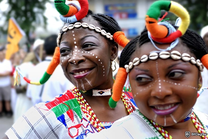 Does Wise work in Nigeria: Nigerian women in a cultural festival.