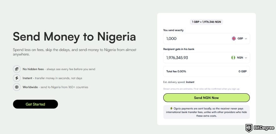 Does Wise work in Nigeria: send money to Nigeria with Ogvio.