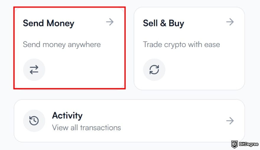 Does Wise work in Nigeria: the [Send Money] menu on Ogvio.