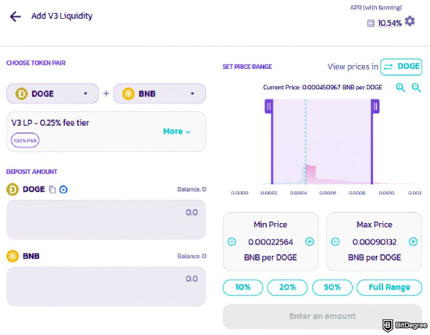 Dogecoin staking: staking settings pop-up window.