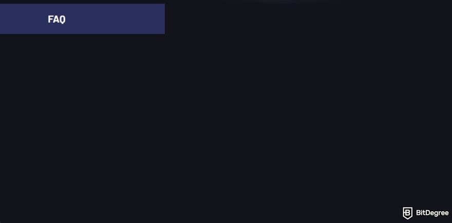 Donbet casino review: an empty FAQ page on Donbet.