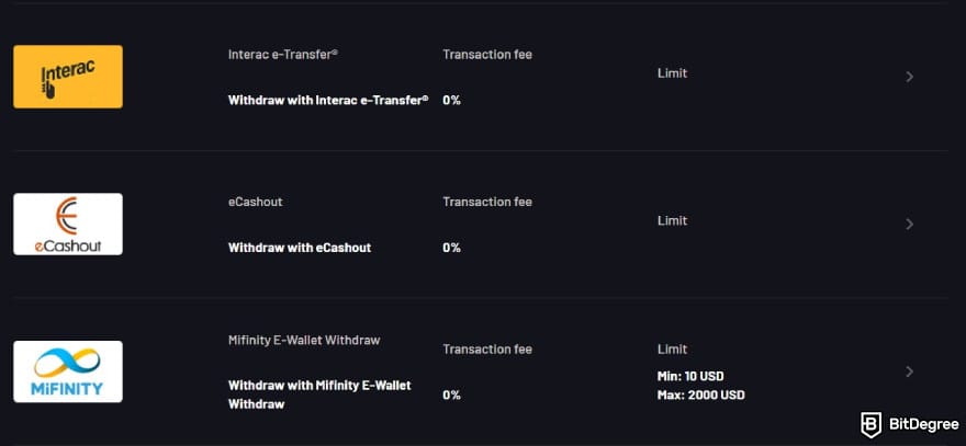 Donbet casino review: Donbet's payment options.