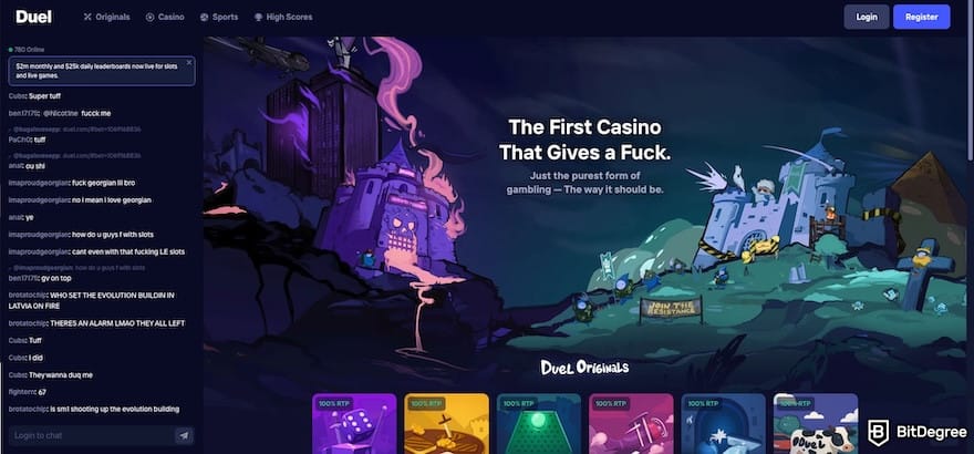 Duel.com promo code: Duel crypto casino's homepage. Duel.com promo code: Duel crypto casino's homepage.