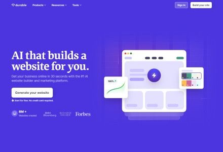 Durable - Effortless Website Creation with AI Chatbot Assistance