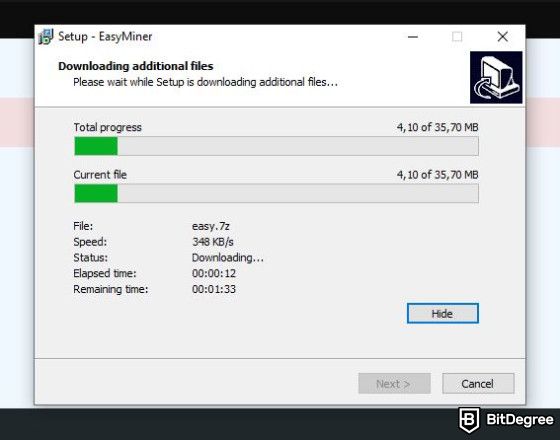 EasyMiner review: installation process.