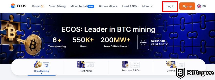 ECOS mining review: login to your account