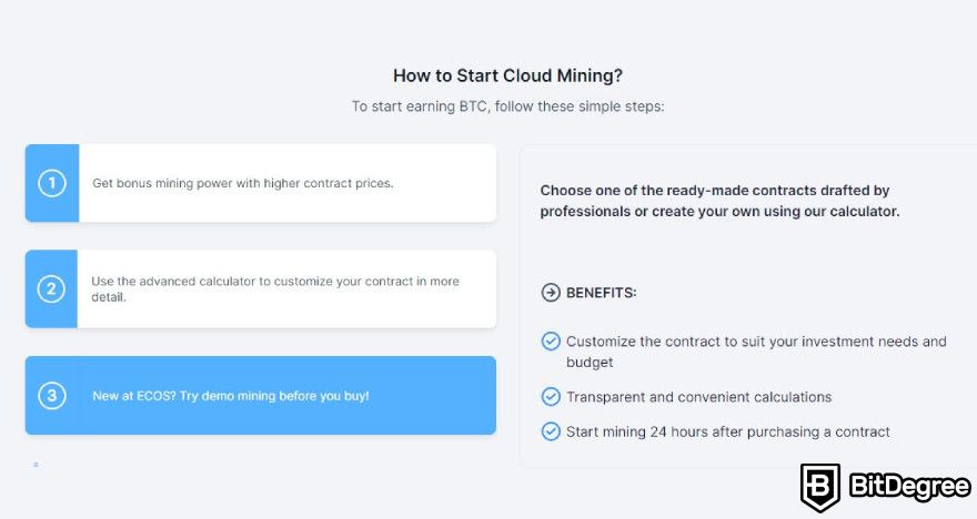 ECOS mining review: how to start cloud mining