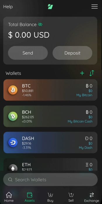 Edge wallet promo code: wallet dashboard.