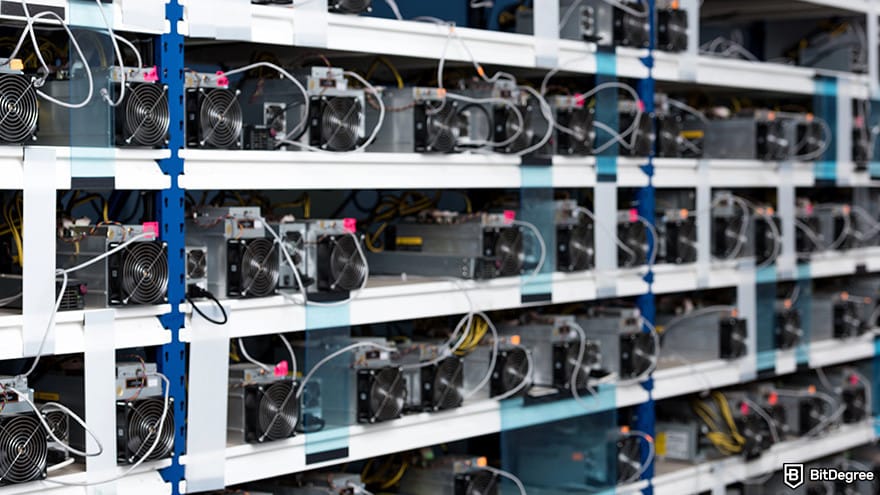 Ethereum cloud mining: An inside look of a mining rig.