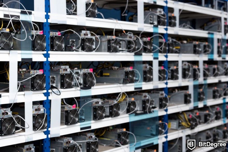 Ethereum cloud mining: An inside look of a mining rig.