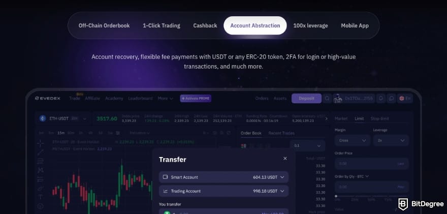 EVEDEX's account abstraction.