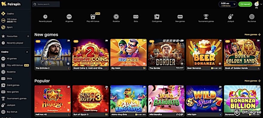 Fairspin Casino review: Fairspin's homepage. Fairspin Casino review: Fairspin's homepage.