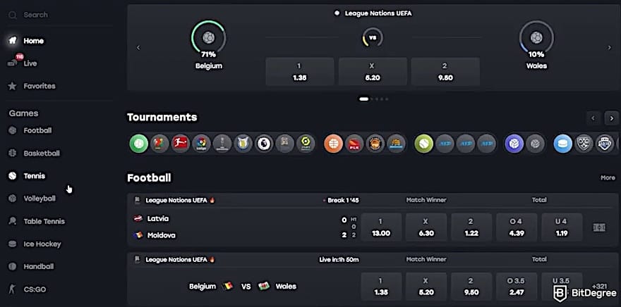 Fairspin Casino review: the sportsbook page. Fairspin Casino review: the sportsbook page.