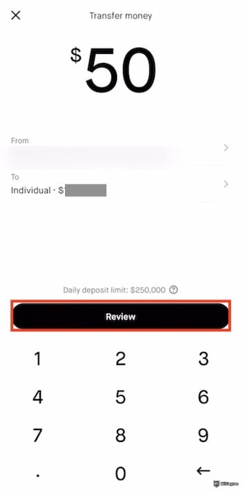Fidelity crypto ETF: entering amount of money on the Robinhood mobile app.