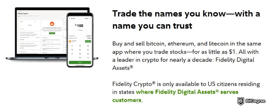 Fidelity Crypto review: Fidelity Crypto availability for US citizens.