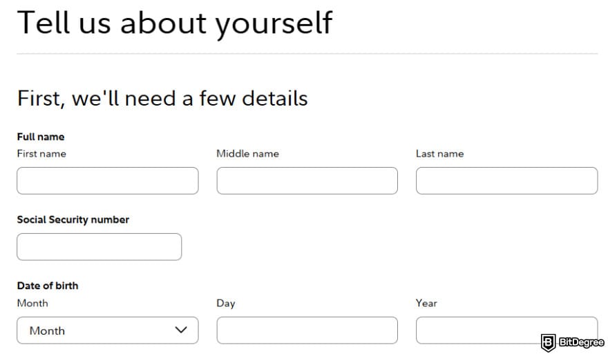 Fidelity Crypto review: identity verification page on Fidelity Crypto.