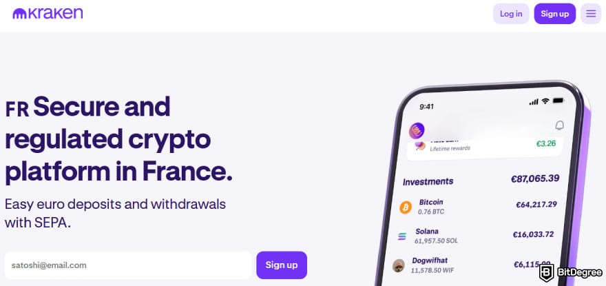 Fidelity Crypto review: Kraken website.
