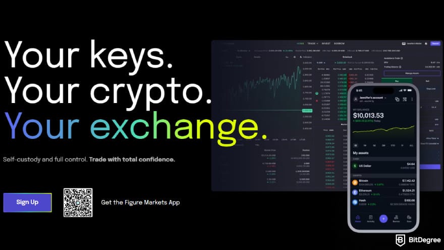 Краткий обзор Figure Markets: дизайн главной страницы.