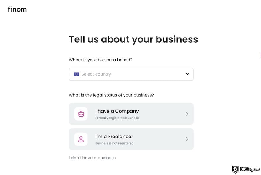 Finom review: the account types on Finom.