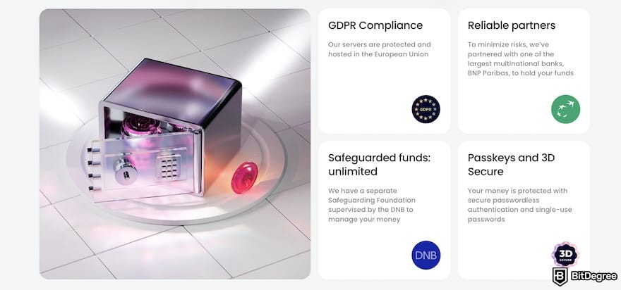 Finom review: Finom security features.