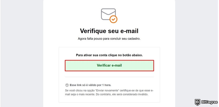 Foxbit review: verifying email on the inbox.