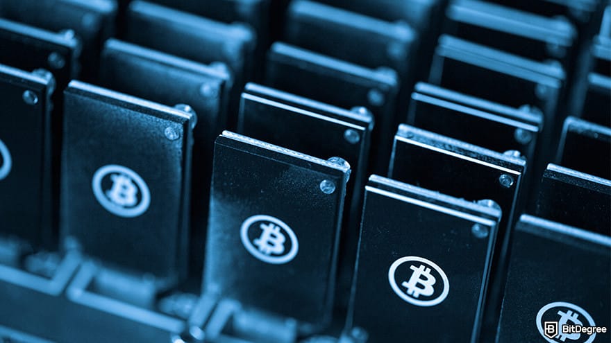 Free Cloud Mining: Bitcoin USBs in a server room.