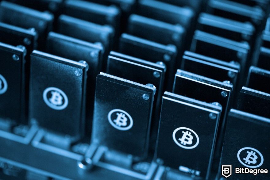 Free Cloud Mining: Bitcoin USBs in a server room.