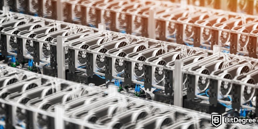 Free Cloud Mining: A stack of motherboards in a server room.