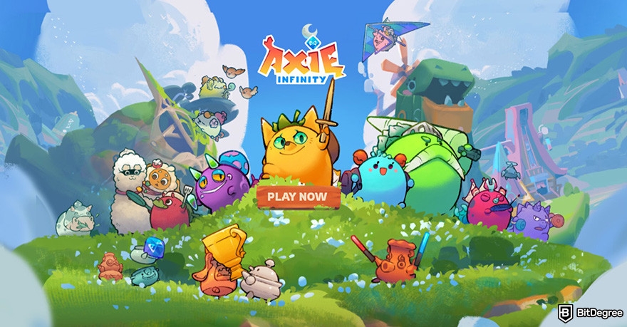 Free crypto rewards: Axie Infinity homepage.