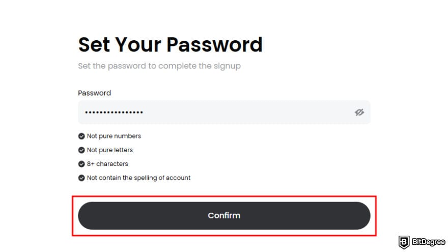 Gate referral code: set password.