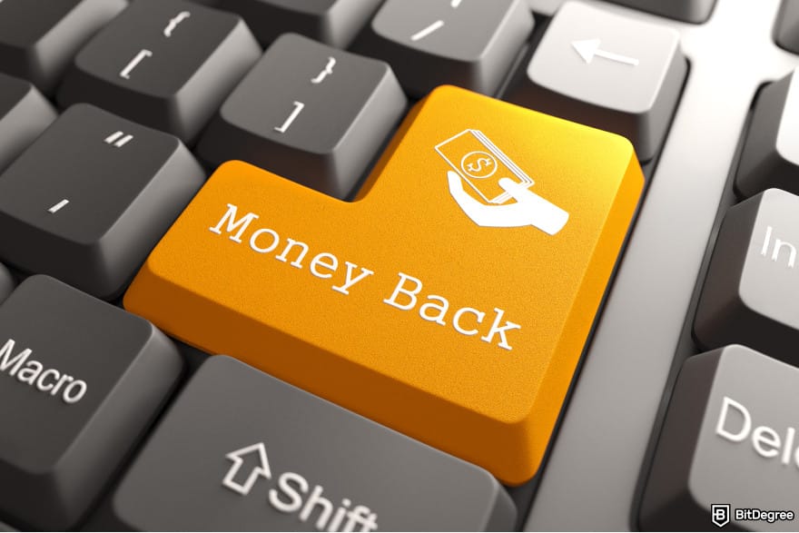 Gemini Credit Card Review: a keyboard with the words Money Back on Enter key.