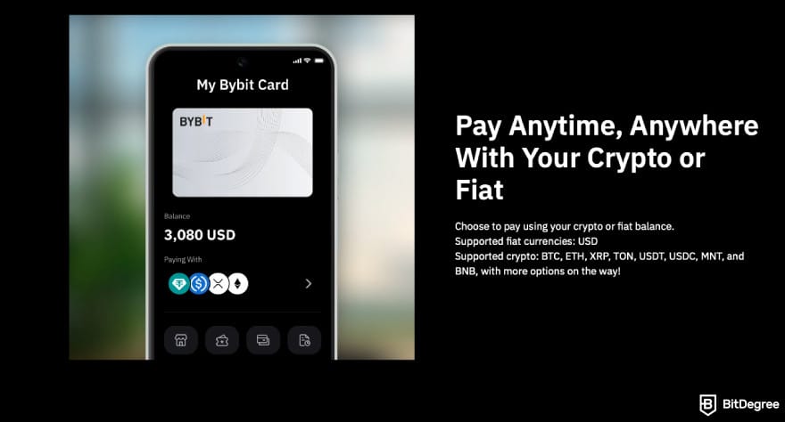 Gemini Credit Card Review: a screenshot of Bybit Card's feature description.