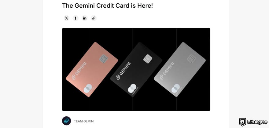 Gemini Credit Card Review: a screenshot of Gemini Credit Cards.