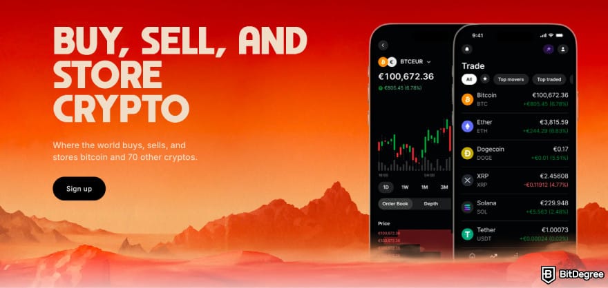 Gemini Credit Card Review: a screenshot of Gemini exchange's homepage.