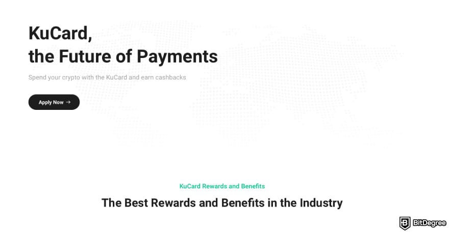 Gemini Credit Card Review: a screenshot of KuCard's homepage.