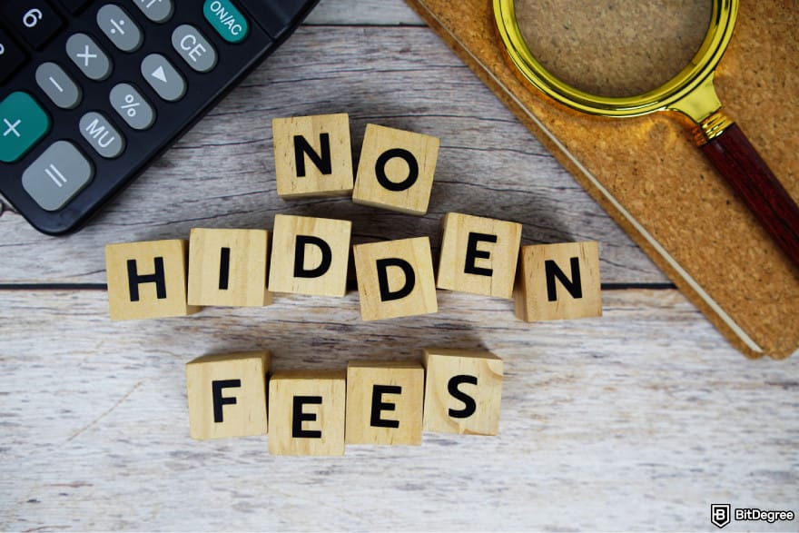 Gemini Credit Card Review: wooden cubes forming the words NO HIDDEN FEES.
