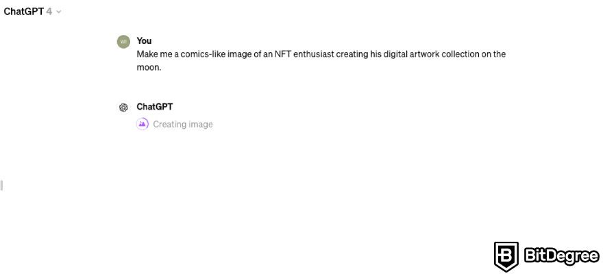Generative art NFT: asking ChatGPT to create an art piece.