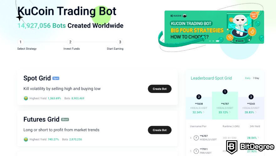 Grid trading bot: KuCoin trading bots.
