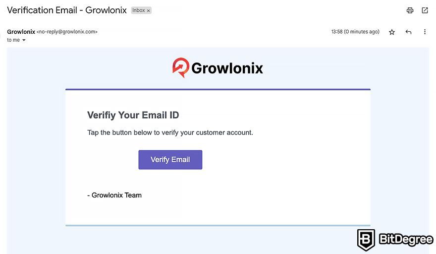 Growlonix review: verify email.