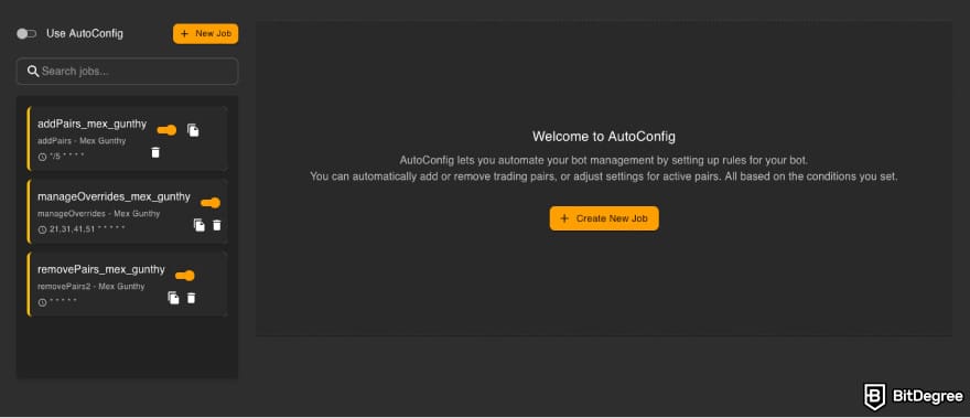Gunbot Review: a screenshot of Gunbot's AutoConfig feature.